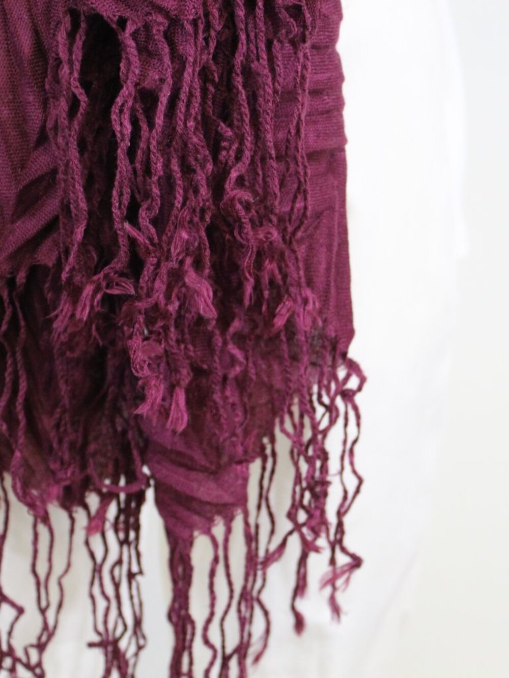 100% Cashmere Wrap Shawl Maroon Lightweight Evening‎ Wedding Fringe - Picture 3 of 11